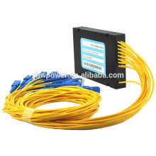 Bom preço Tipo de cassete Embalado SC / UPC fibra óptica PLC splitter com conector SC 1 * 12